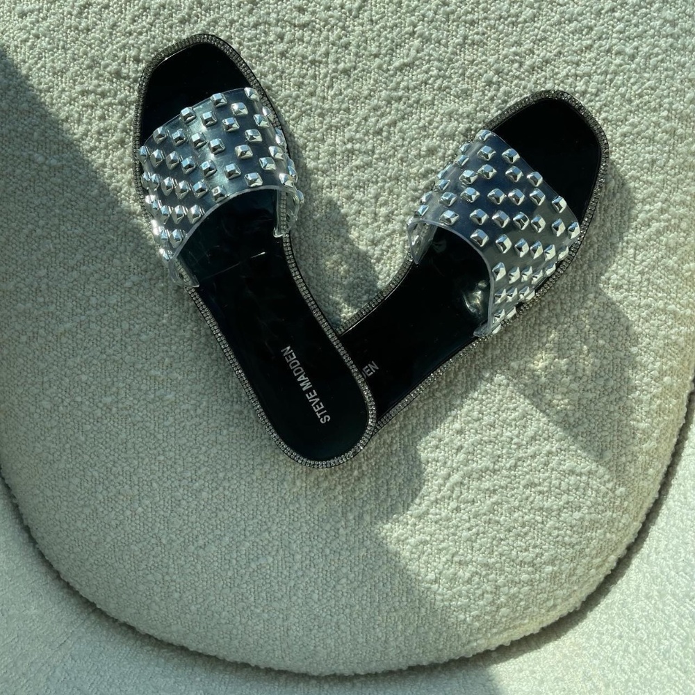 STEVE MADDEN JYNN CLEAR SANDALS